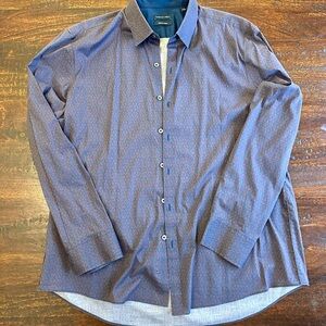 Zachary Prell Navy and Red Geometric Shirt